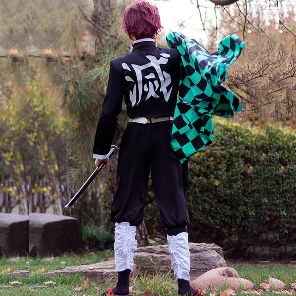 Halloween Anime Cosplay Costume and Outfits with Checkered Haori Coat and Character - Image 7