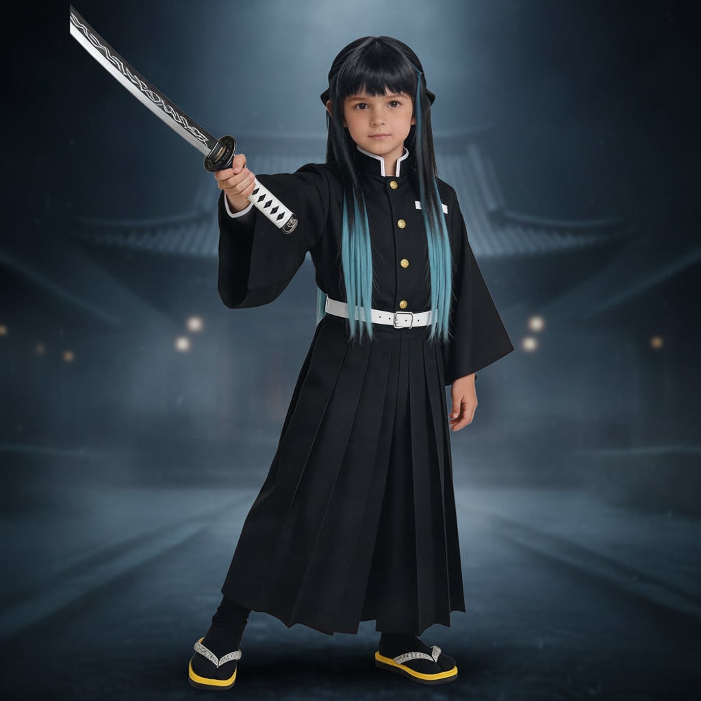 Halloween Anime Cosplay Costume and Outfits with High Collar Wide Sleeves Samurai Style - Image 1