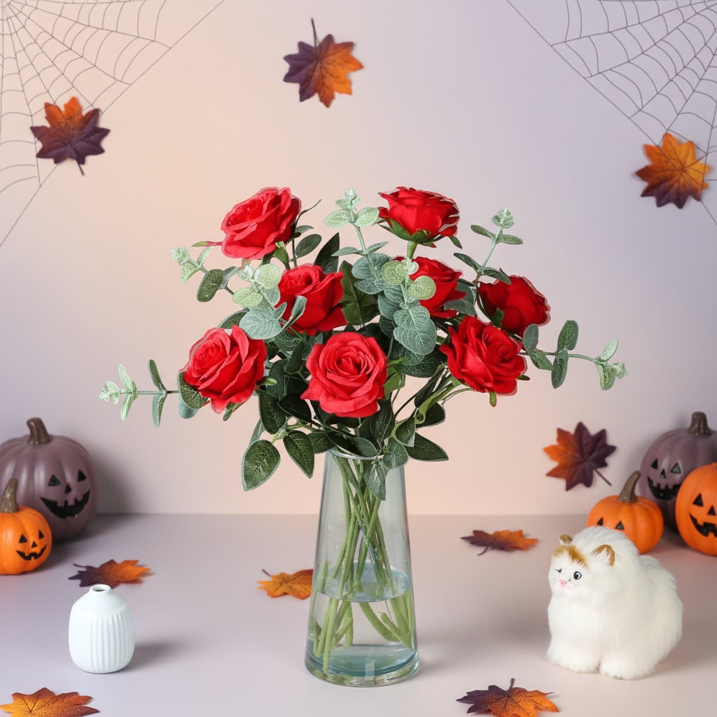 Halloween Artificial Roses Bulk Big Bouquet with Realistic Petals for Seasonal Decoration - Image 10