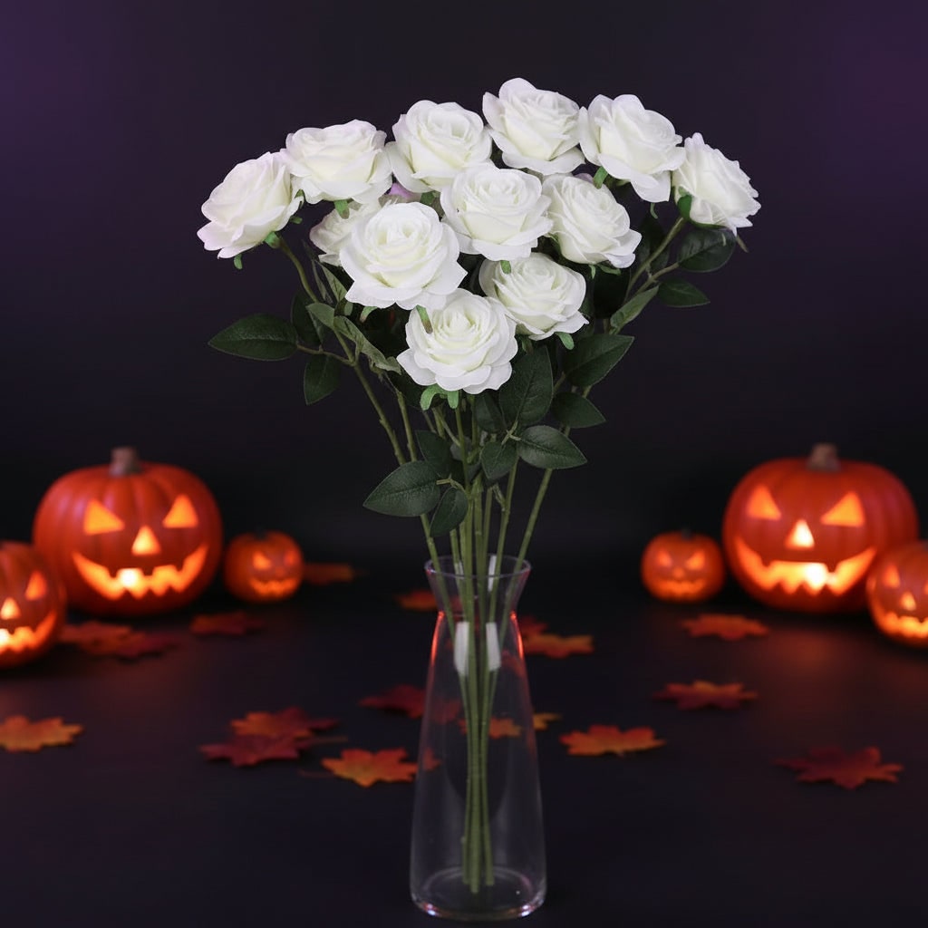 Halloween Artificial Roses Bulk Big Bouquet with Realistic Petals for Seasonal Decoration - Image 4