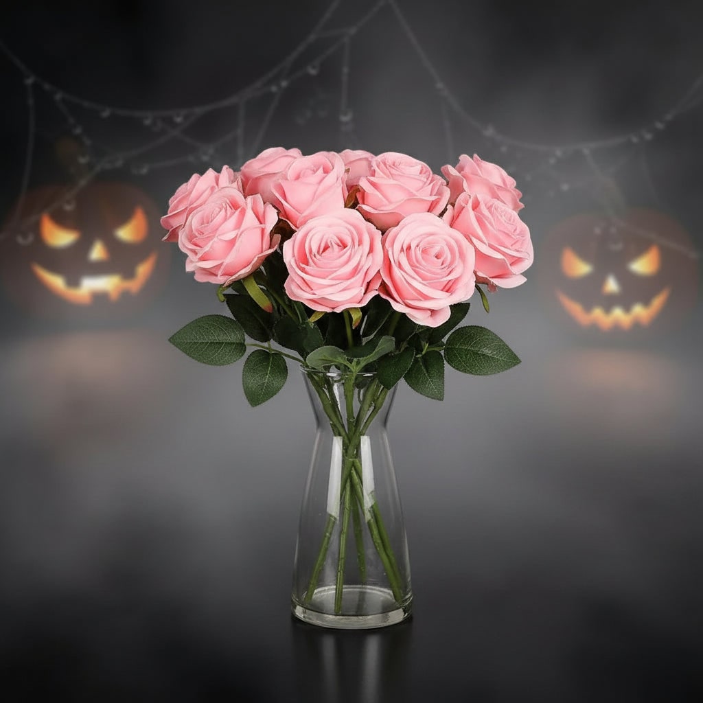 Halloween Artificial Roses Bulk Big Bouquet with Realistic Petals for Seasonal Decoration - Image 8
