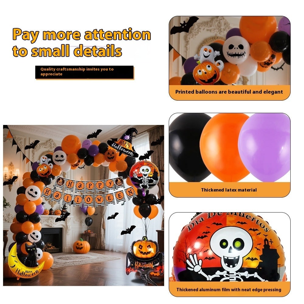 Halloween Balloon Arch Kit with Foil Banner and Tape Decoration for Party Reusable - Image 5