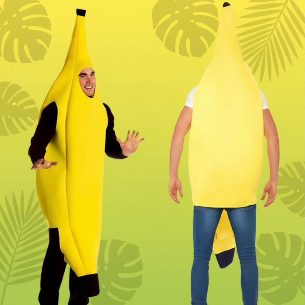 Halloween Banana Costume Suit with Face Cutout and Slip-On Design - Image 1