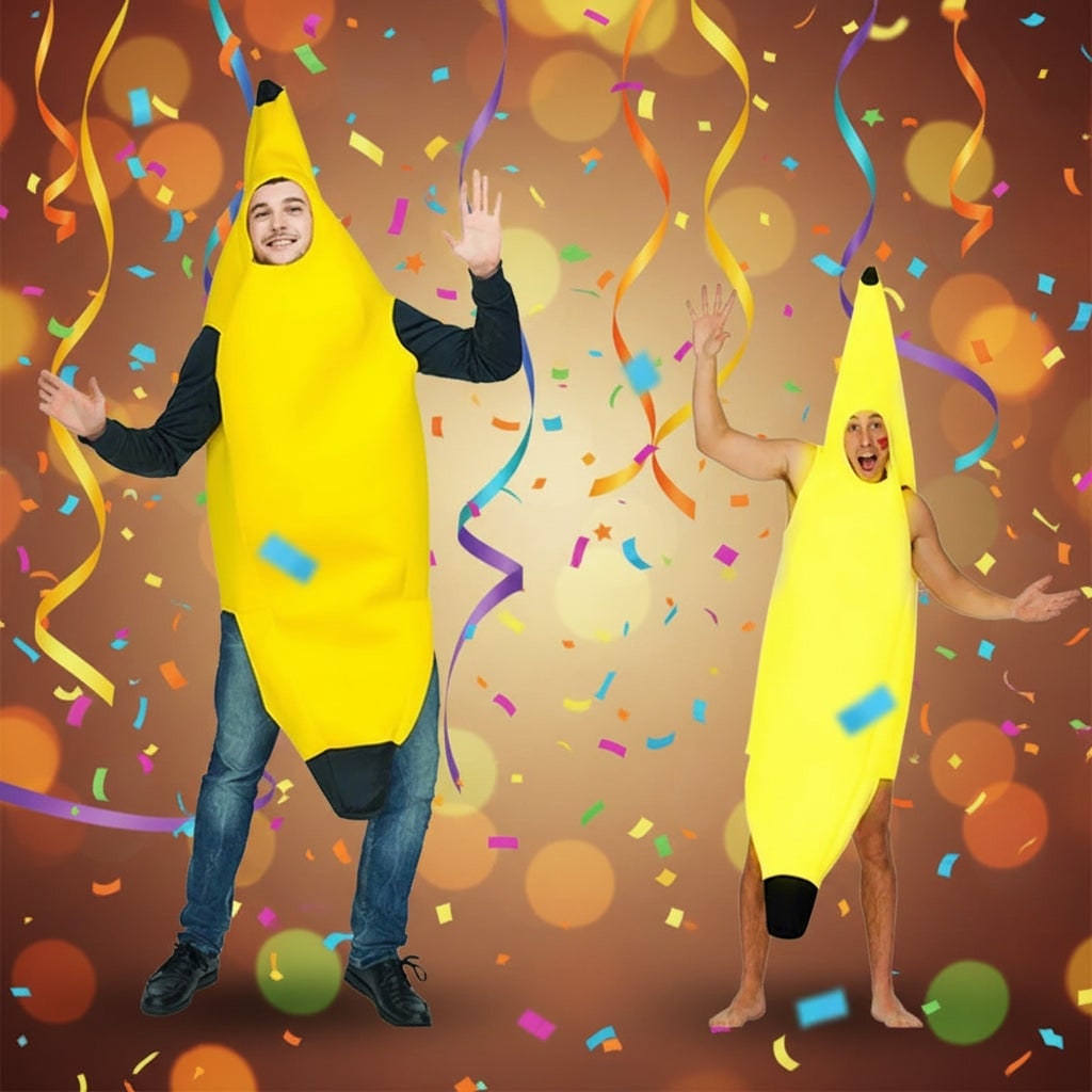 Halloween Banana Costume Suit with Face Cutout and Slip-On Design - Image 2