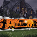 Halloween Banner Large Outdoor Decoration with Pumpkins Witch and Bats for Yard - Image 1