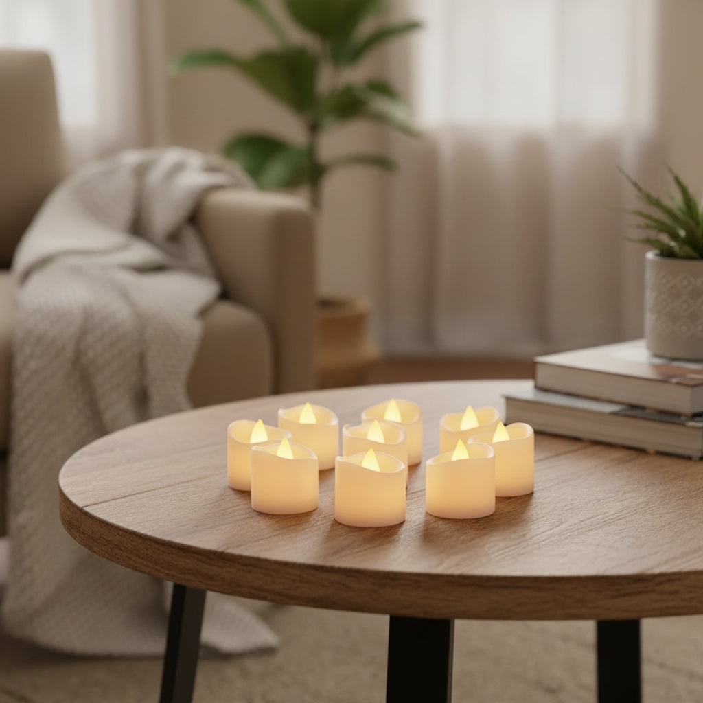 Halloween Battery Operated LED Tea Light Candles with Flameless Warm Glow for Party Decoration - Image 1