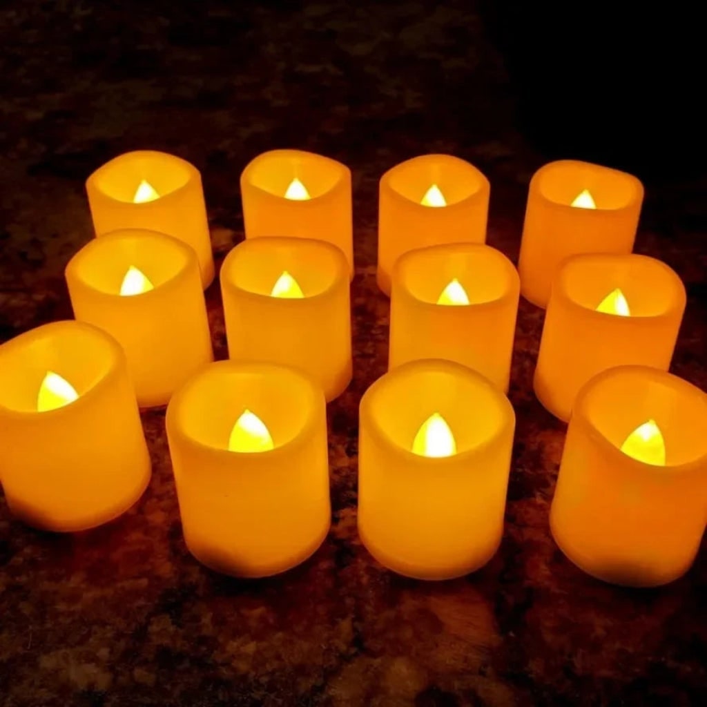 Halloween Battery Powered LED Fake Candles with Flickering Flame and Wavy Edge for Party Decoration - Image 3