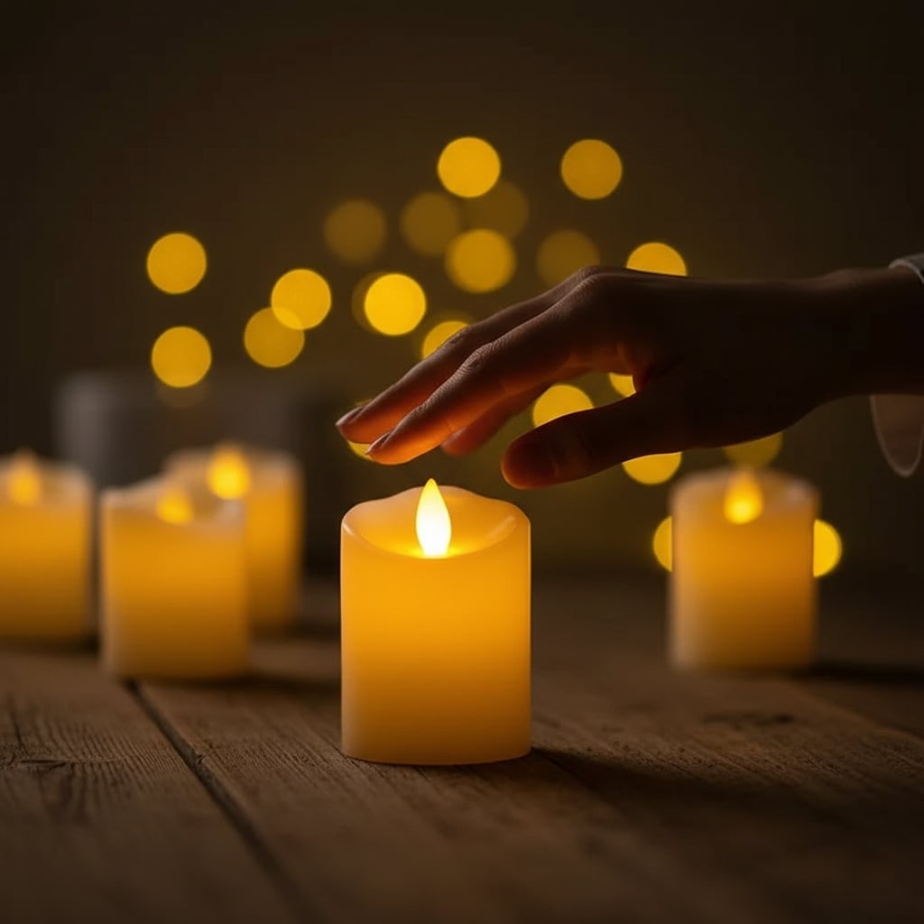 Halloween Battery Powered LED Fake Candles with Flickering Flame and Wavy Edge for Party Decoration - Image 5