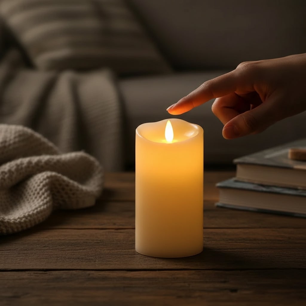 Halloween Battery Powered LED Fake Candles with Flickering Flame and Wavy Edge for Party Decoration - Image 6