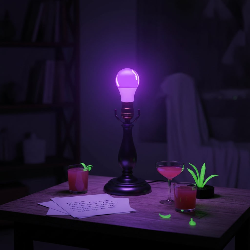 Halloween Blacklight Bulb LED UV Glow Effect A19 for Party Decoration and Haunted House E26 - Image 1