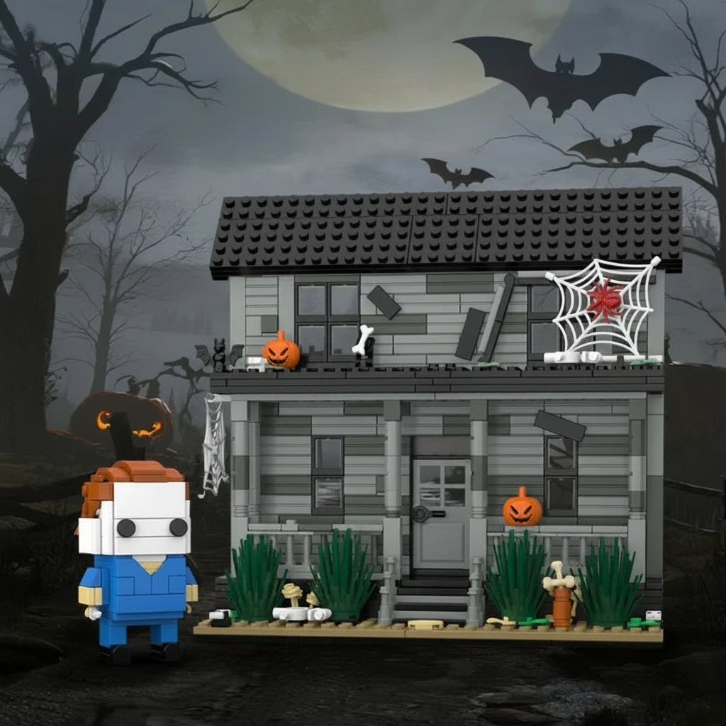 Halloween Building Blocks Magnetic Toy Set Haunted House and Mini Figure for Children - Image 4