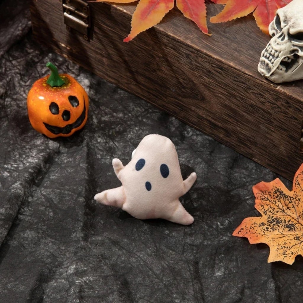 Halloween Cat Toys for Interactive Plush Play with Catnip Ghost and Pumpkin Designs Biting - Image 1