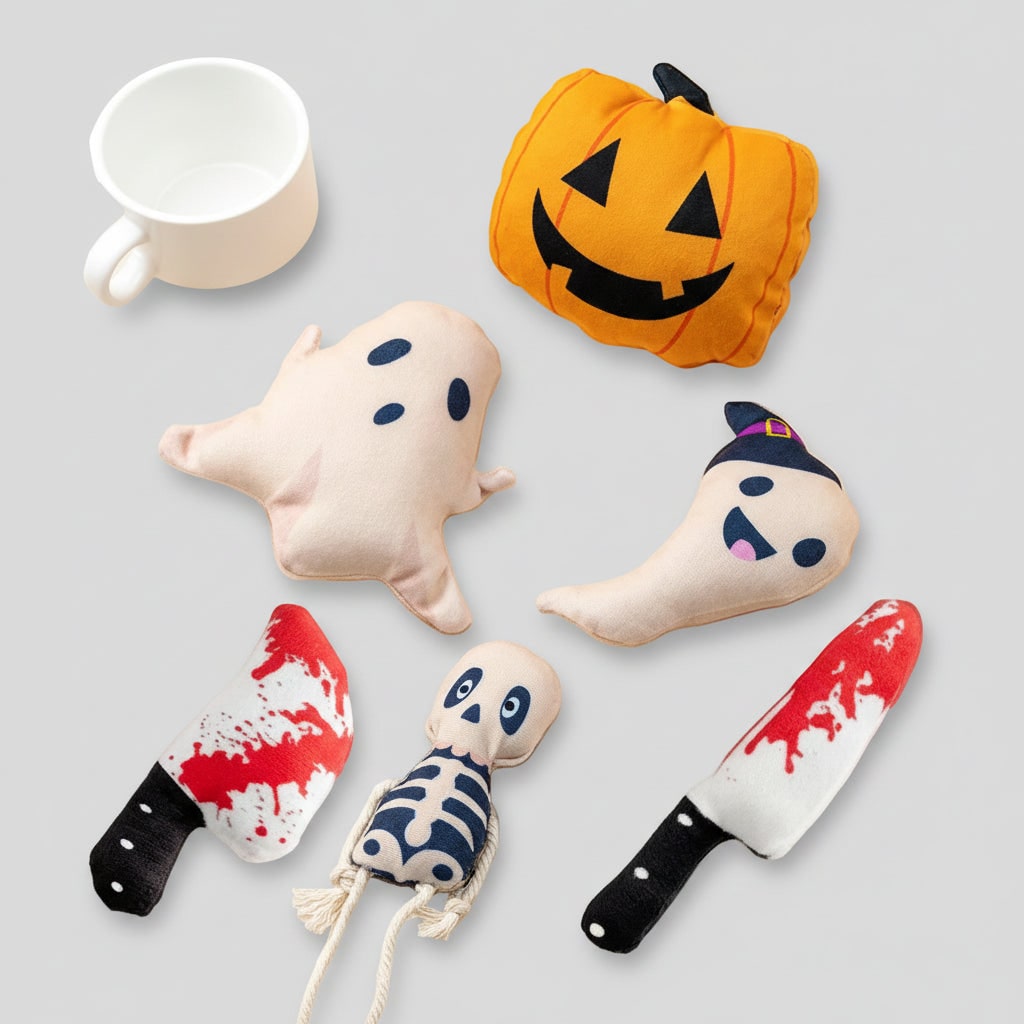 Halloween Catnip Toys for Cats Interactive Plush Play with Spooky Shapes - Image 8