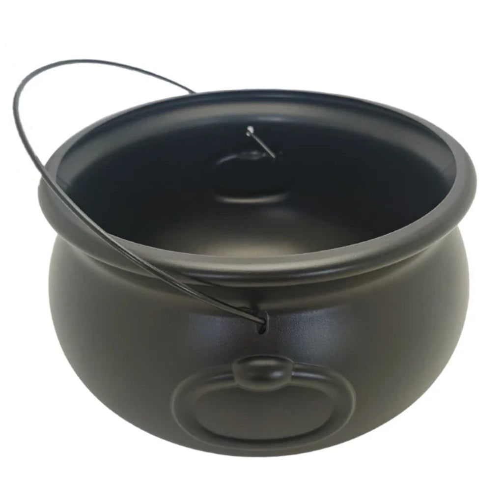 Halloween Cauldron Decoration with Wire Handle for Trick or Treat Party Display - Image 3