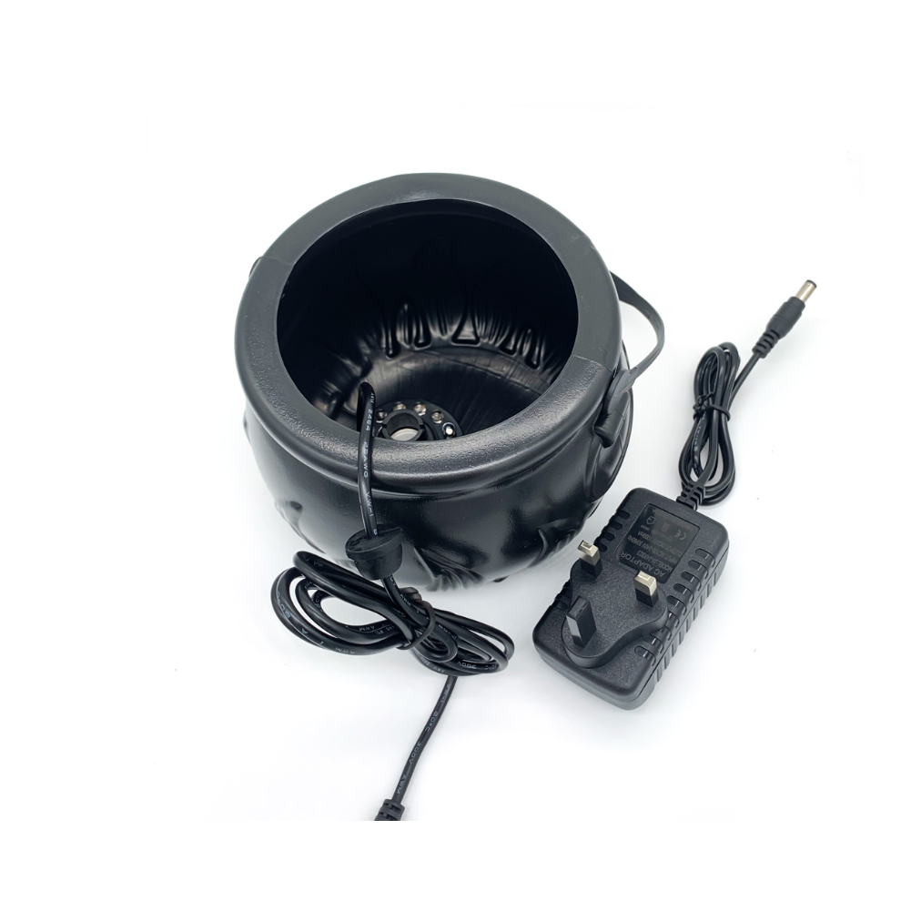 Halloween Cauldron Mist Maker with Color Changing LED Lights and Plastic Witch Pot - Image 4