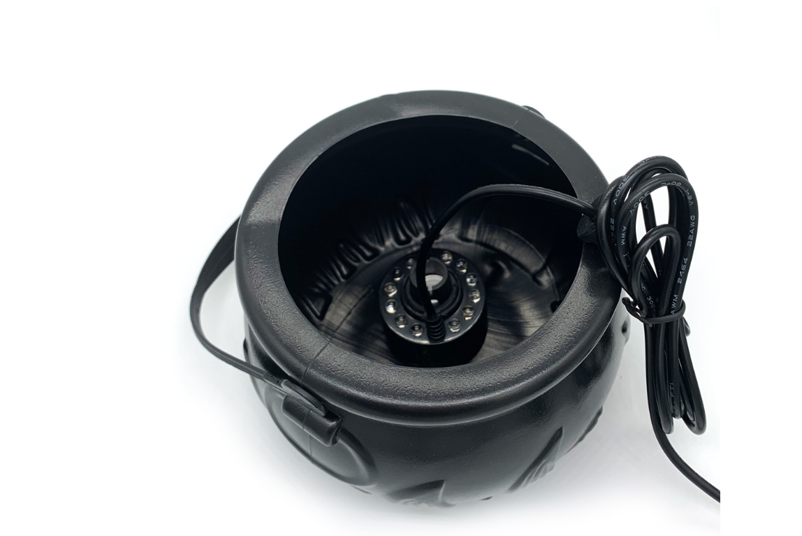 Halloween Cauldron Mist Maker with Color Changing LED Lights and Plastic Witch Pot - Image 6