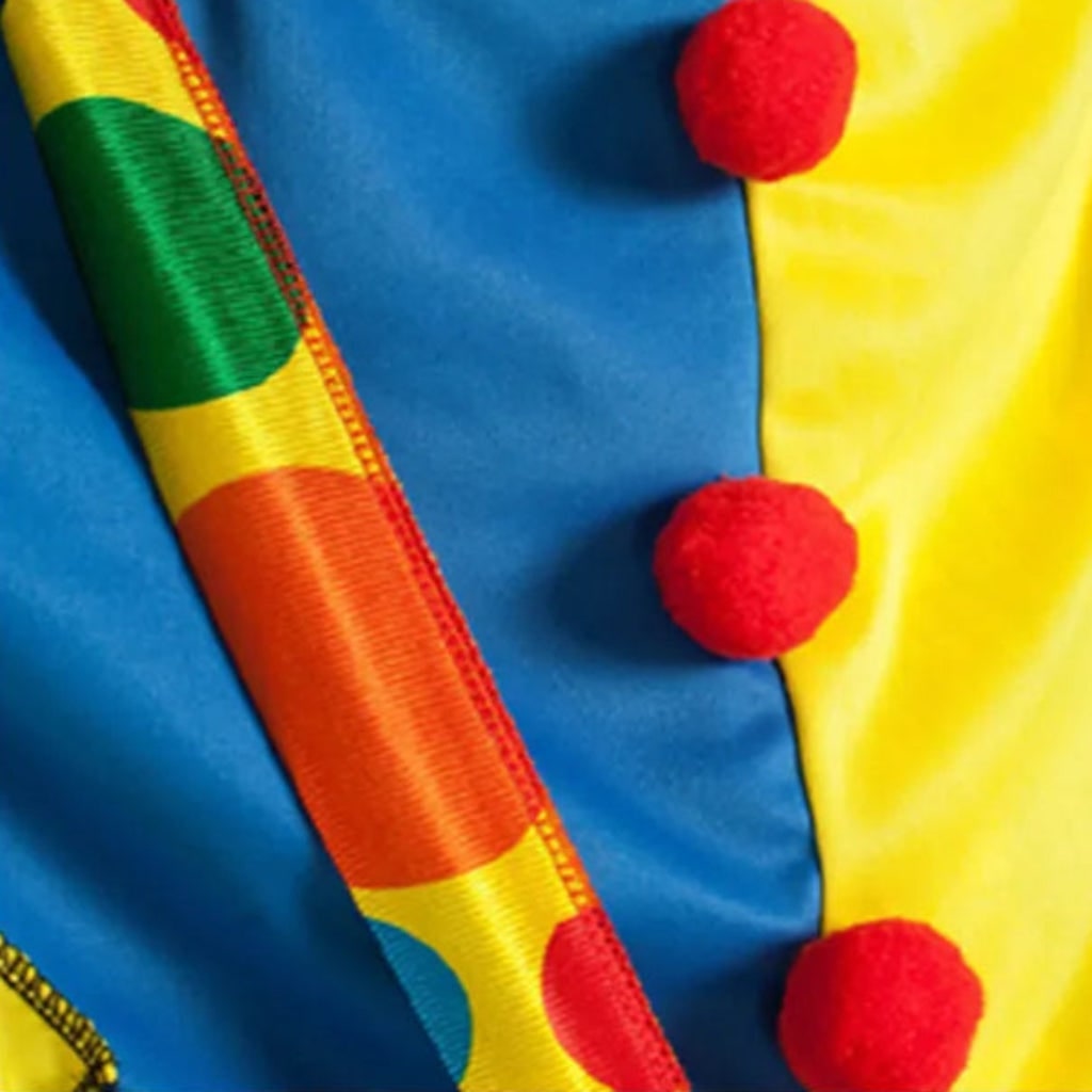 Halloween Circus Clown Costume for Colorful Tunic and Striped Pants Creepy - Image 5