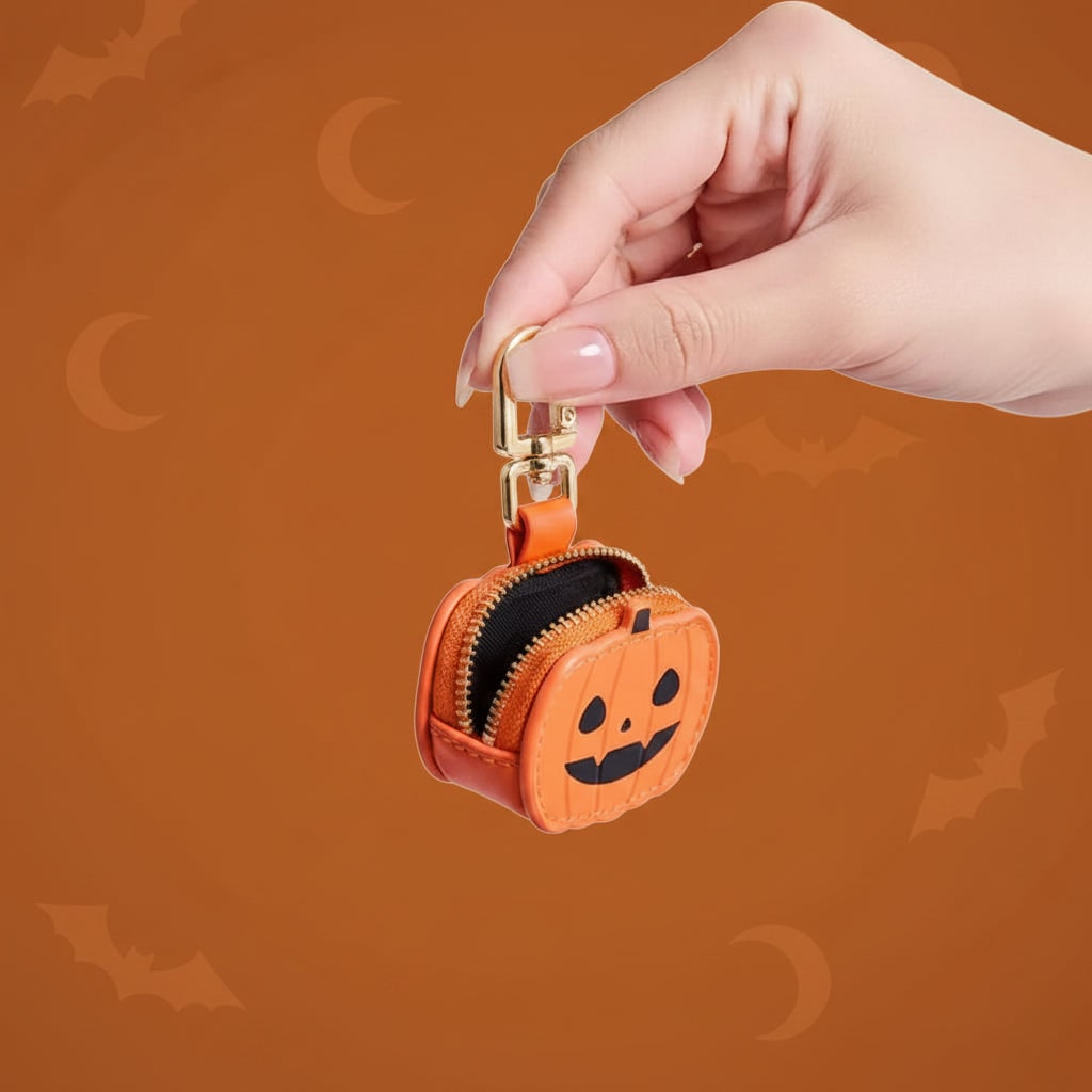Halloween Coin Purse Keychain with Key Holder and Zippered Faux Leather Pouch - Image 5