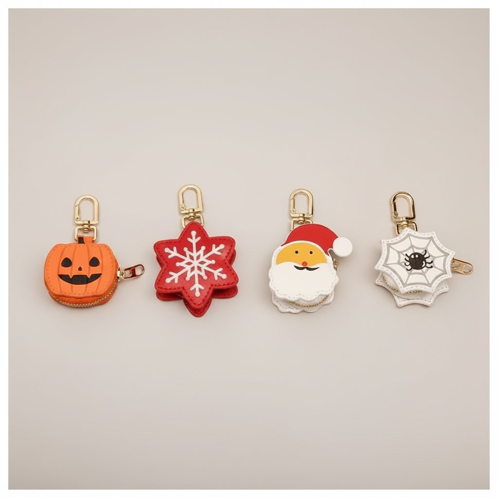 Halloween Coin Purse Keychain with Key Holder and Zippered Faux Leather Pouch - Image 6