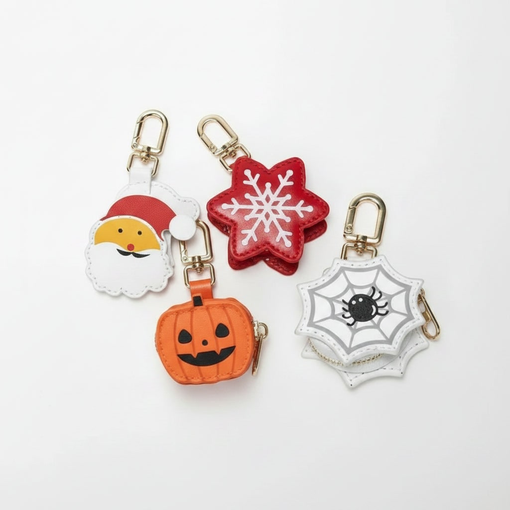 Halloween Coin Purse Keychain with Key Holder and Zippered Faux Leather Pouch - Image 9