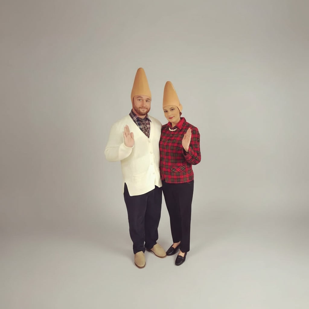 Halloween Conehead Costume Mask with Creepy Molded Ears and Forehead Wrinkles Latex Headpiece - Image 7