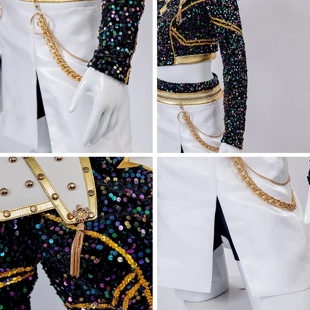 Halloween Cosplay Cheerleader Costume and Outfit Two Piece Set with Cropped Top Pleated Skirt - Image 11