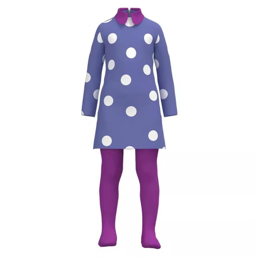 Halloween Cosplay Costume Character Dress with Polka Dot Pattern flying boy Collar - Image 3