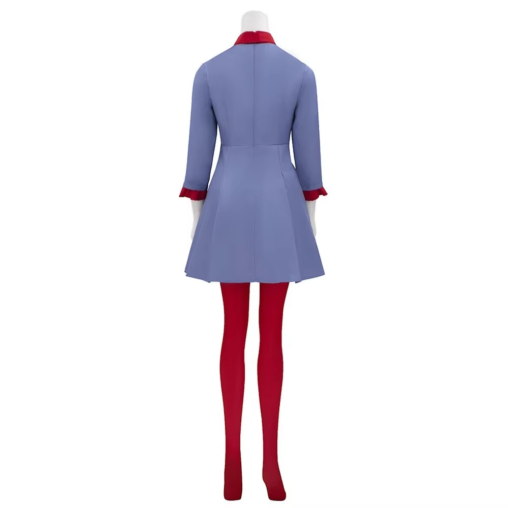 Halloween Cosplay Costume Outfit Anime Dress with Red Bow and Tights for Party Events - Image 4