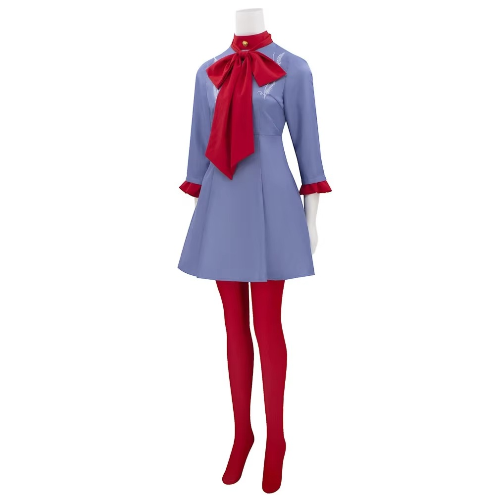 Halloween Cosplay Costume Outfit Anime Dress with Red Bow and Tights for Party Events - Image 5