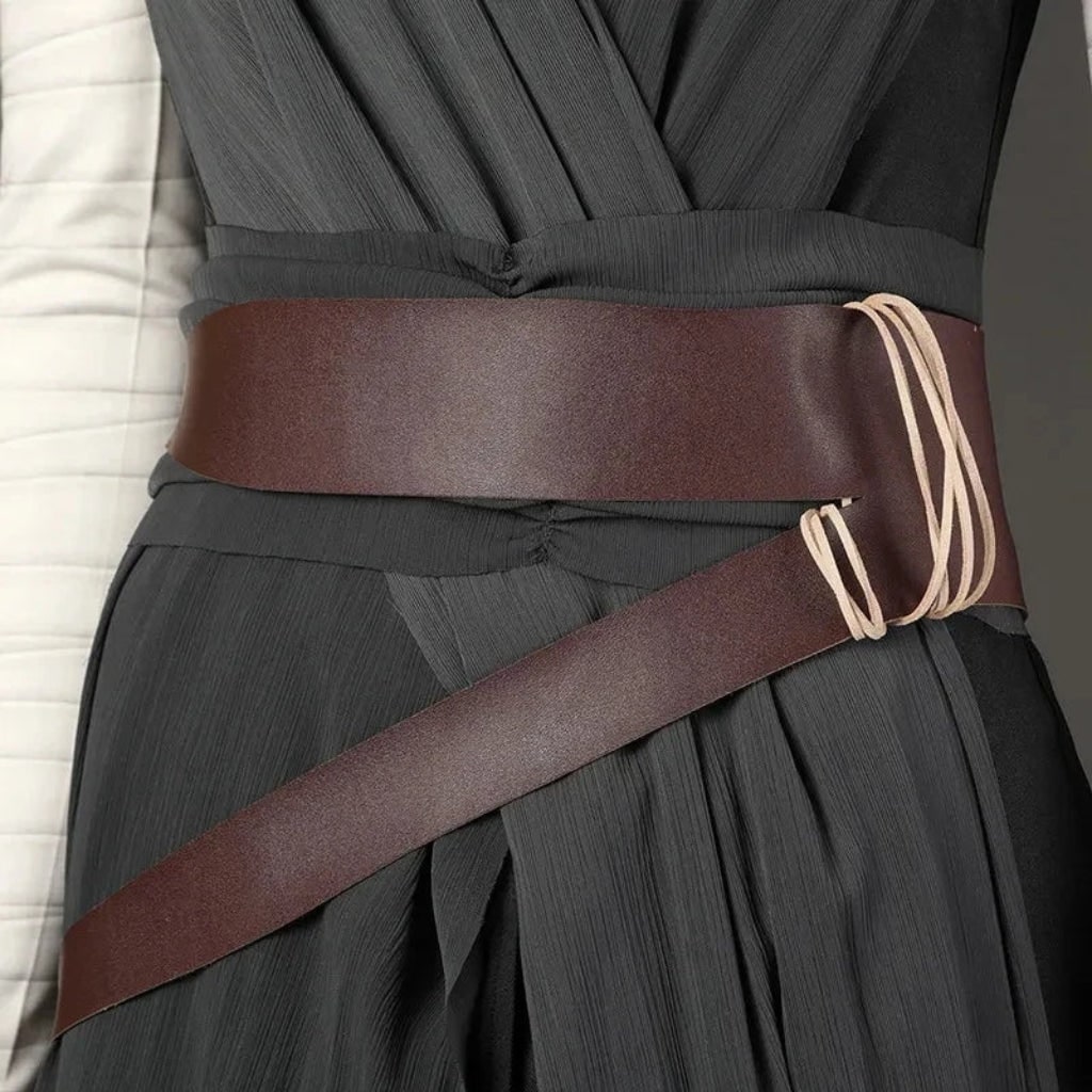 Halloween Cosplay Costume with Draped Tunic Cropped Pants and Faux-Leather Belt - Image 5