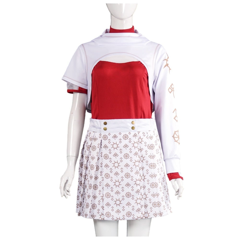 Halloween Cosplay Costume with Hooded Shrug and Pleated Skirt Multi-Piece Set - Image 4