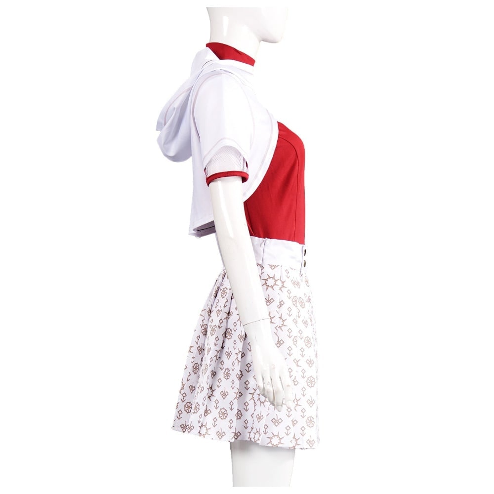 Halloween Cosplay Costume with Hooded Shrug and Pleated Skirt Multi-Piece Set - Image 5