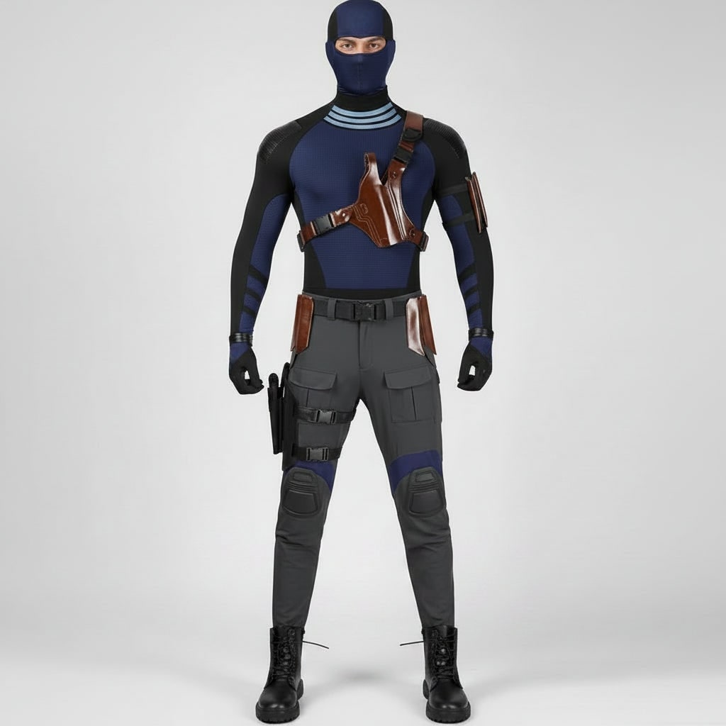 Halloween Cosplay Superhero Costume Set with Tactical Mask Harness and Gloves - Image 1