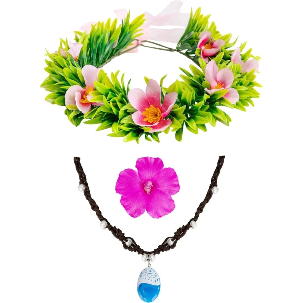 Halloween Costume Accessories Flower Crown and Necklace Set with Tropical and Beads - Image 5
