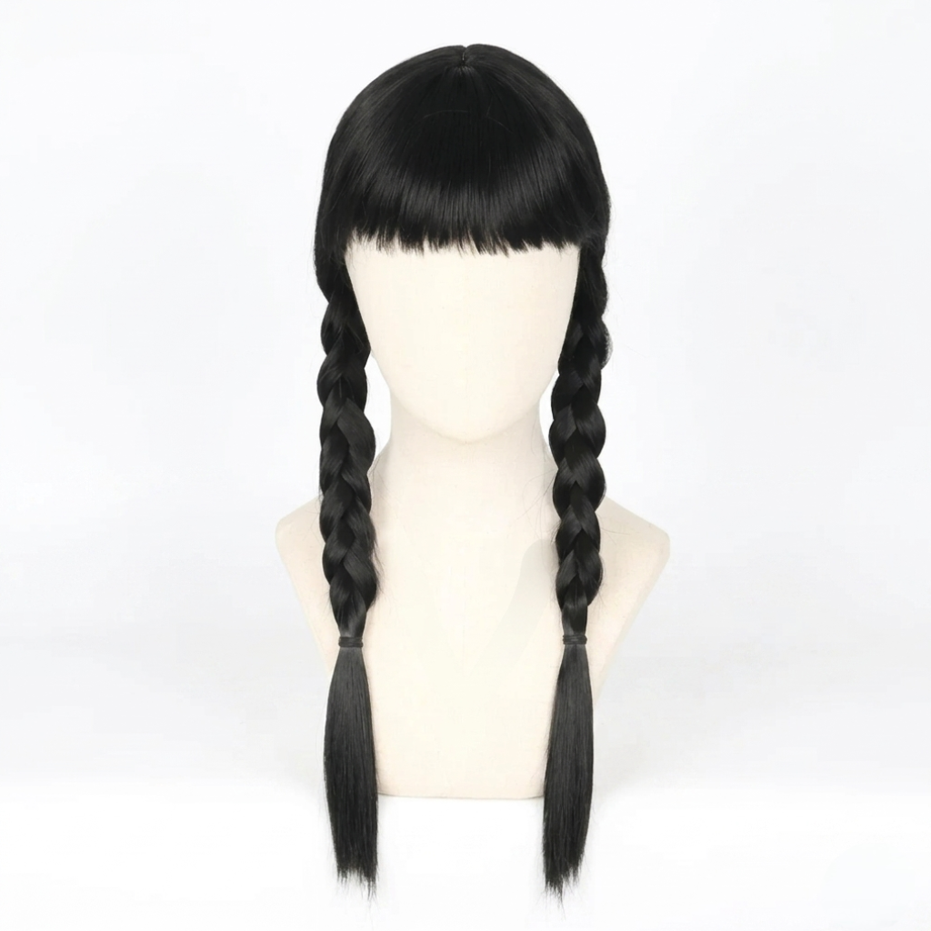 Halloween Costume Wig Braided Hair with Straight Bangs for Epic Cosplay and Dress Up - Image 1