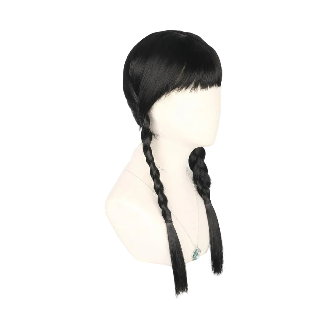Halloween Costume Wig Braided Hair with Straight Bangs for Epic Cosplay and Dress Up - Image 2