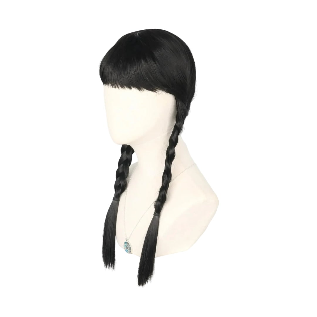Halloween Costume Wig Braided Hair with Straight Bangs for Epic Cosplay and Dress Up - Image 3