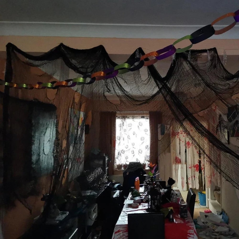 Halloween Creepy Black Gauze Cloth Decoration for Haunted House Party Prop - Image 4