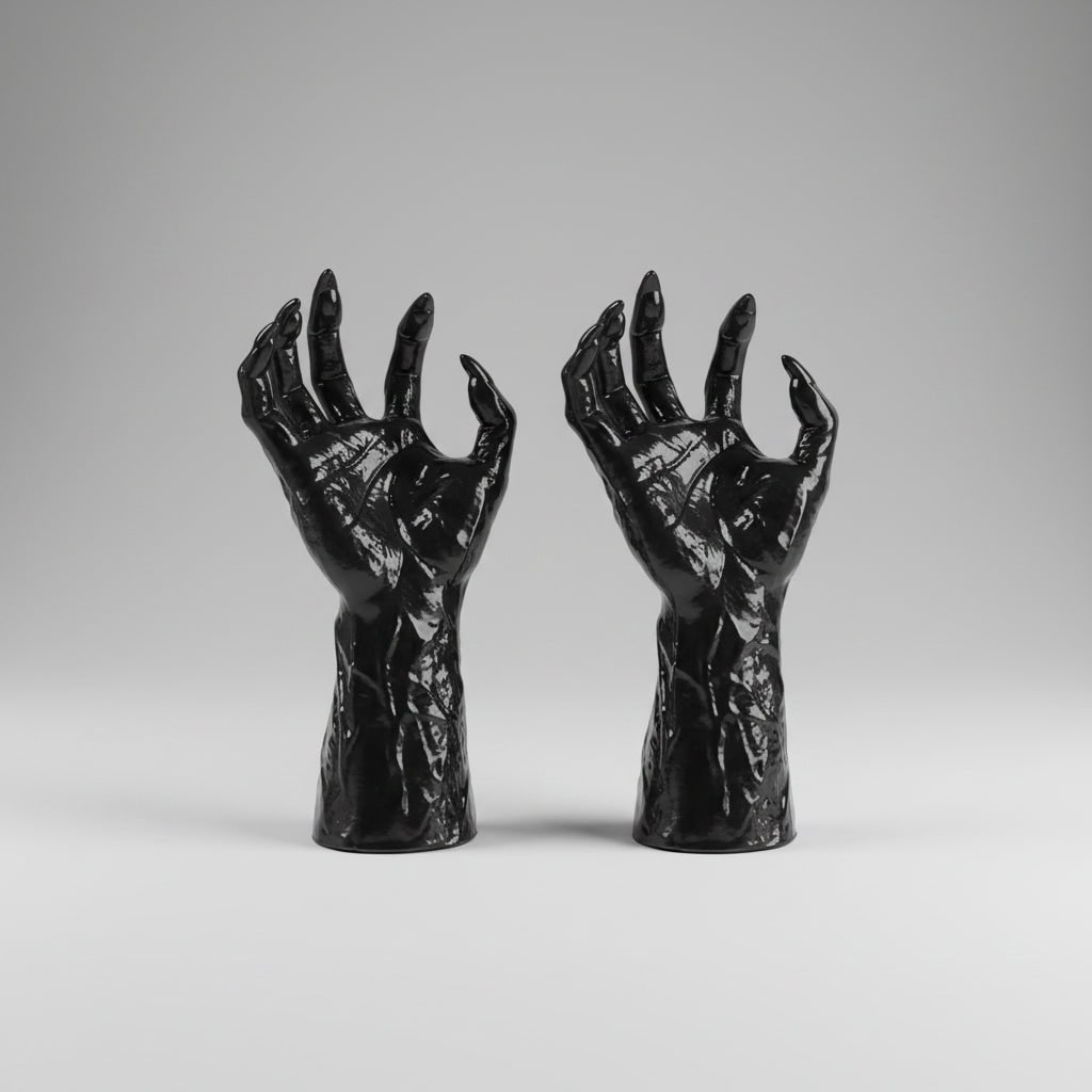 Halloween Creepy Hand Wall Decor Candle Holder with Textured Gothic Design Large Canvas Art - Image 1