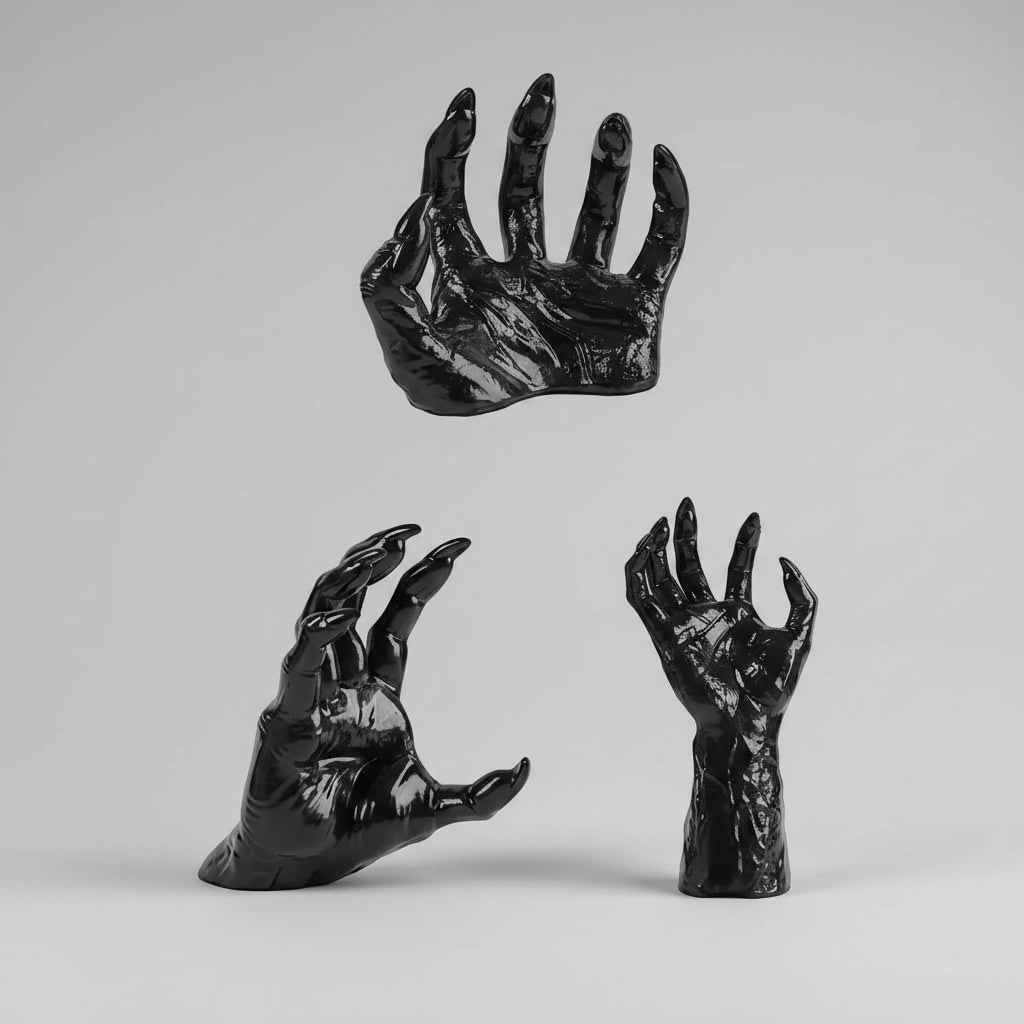 Halloween Creepy Hand Wall Decor Candle Holder with Textured Gothic Design Large Canvas Art - Image 3