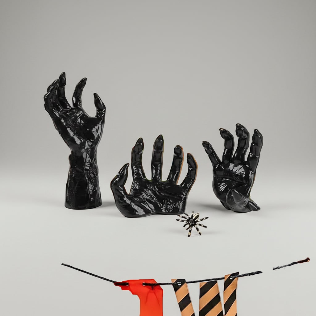 Halloween Creepy Hand Wall Decor Candle Holder with Textured Gothic Design Large Canvas Art - Image 7