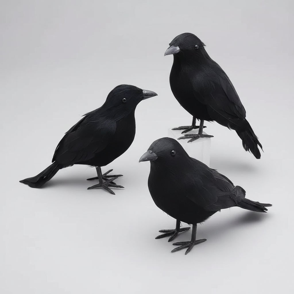 Halloween Crow Decorations Fake Black Artificial for Yard Haunted House Party Decor - Image 4