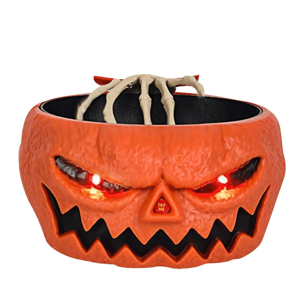 Halloween Decoration Animated Candy Bowl with Motion Sensor LED Eyes and Skeleton Hand for Party - Image 8