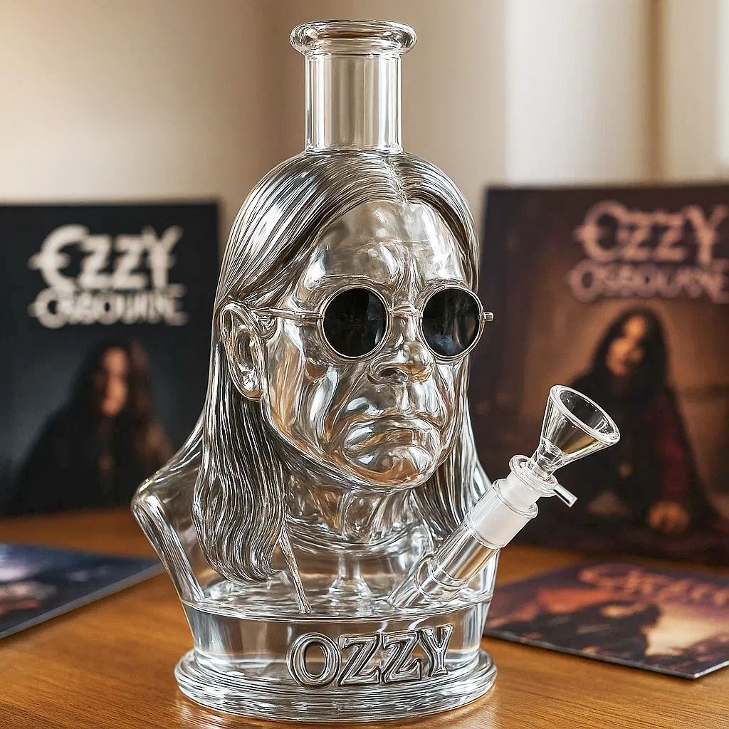 Halloween Decoration Glass Bong Water Pipe with Ozzy Bust Party Centerpiece - Image 3