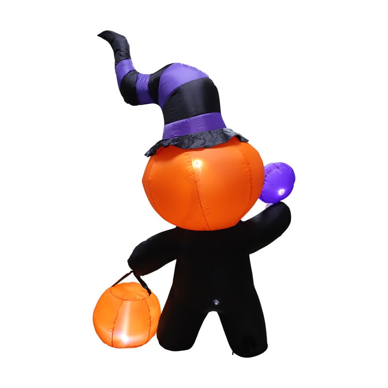 Halloween Decoration Inflatable Jack O Lantern Skeleton with LED Lights for Yard Party Prop - Image 3