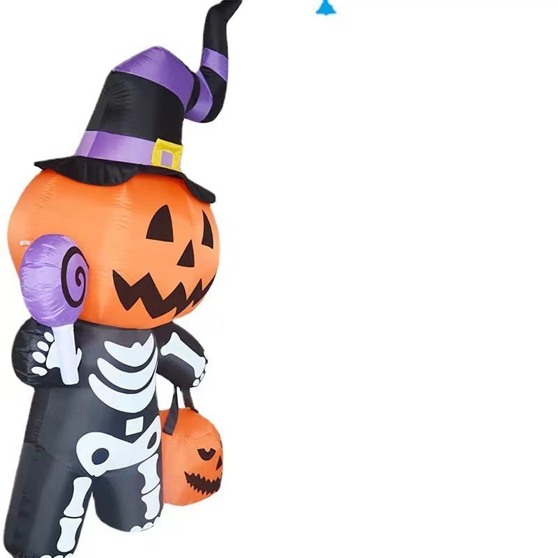 Halloween Decoration Inflatable Jack O Lantern Skeleton with LED Lights for Yard Party Prop - Image 4
