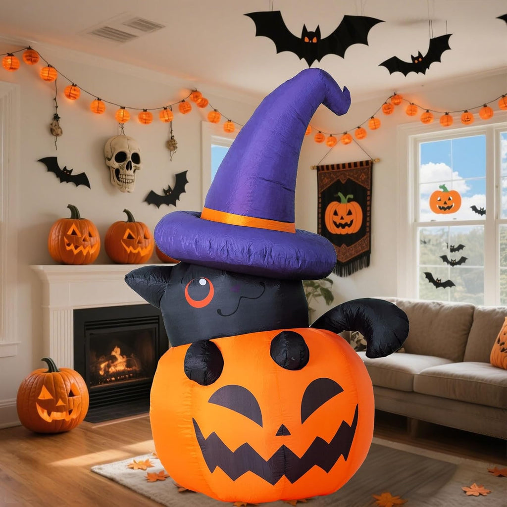 Halloween Decoration Inflatable Jack O Lantern Skeleton with LED Lights for Yard Party Prop - Image 5