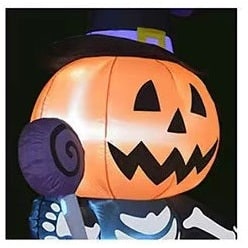 Halloween Decoration Inflatable Jack O Lantern Skeleton with LED Lights for Yard Party Prop - Image 7