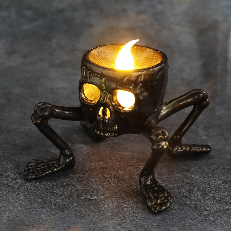 Halloween Decorations Flameless LED Candles Battery Operated and Skeleton Hand Prop T Light - Image 4