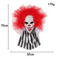 Halloween Decorations Outdoor Door Hanger Scary Clown Wreath Front Decor Lights - Image 2